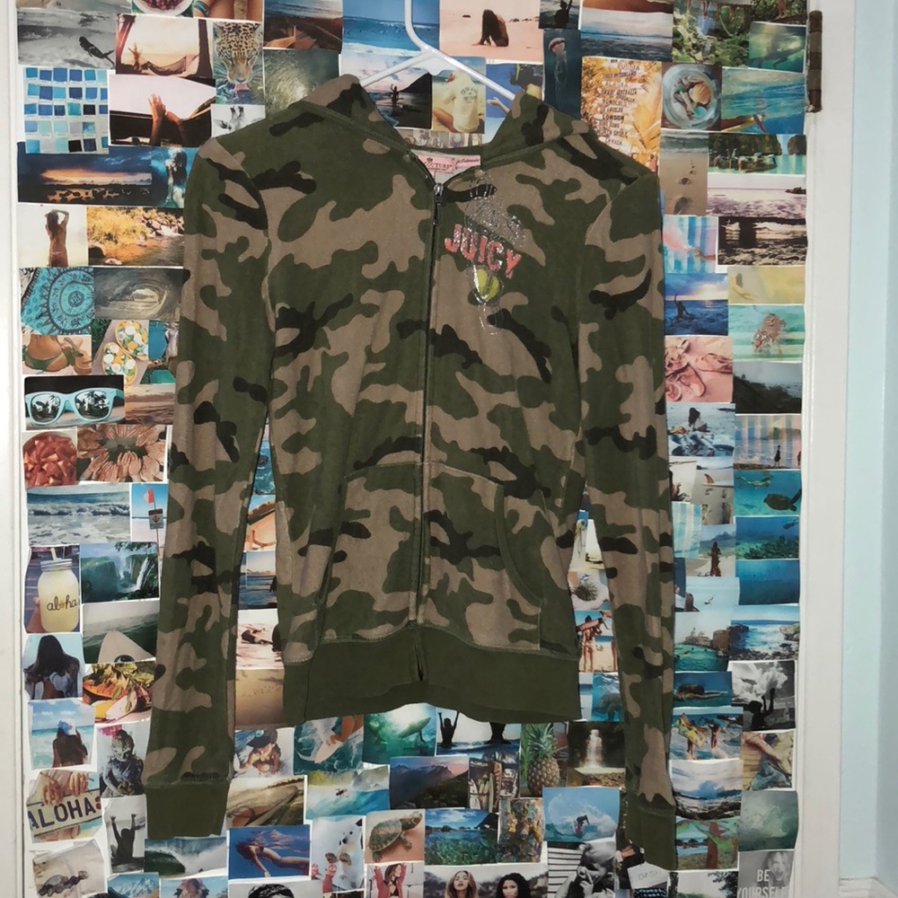 CAMOUFLAGE JUICY COUTURE ZIP-UP JACKET